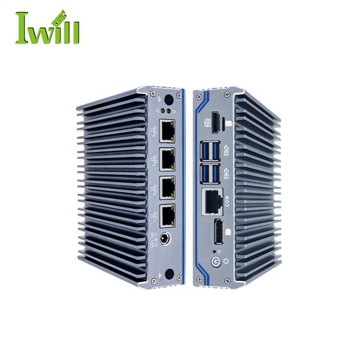 J4125 Mini PC 4 Lan Ríomhaire Gan Fan